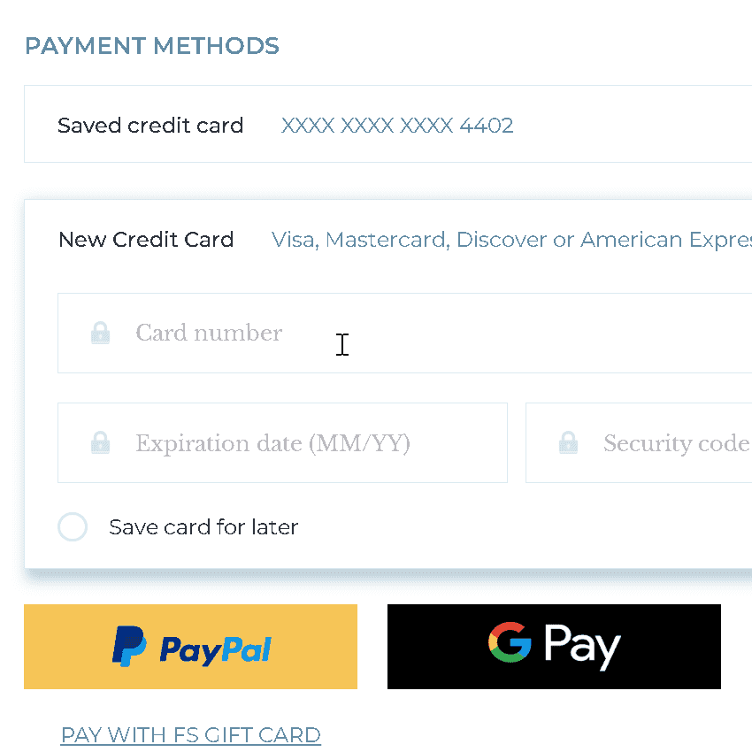 WHAT PAYMENT TYPES DO WE ACCEPT?